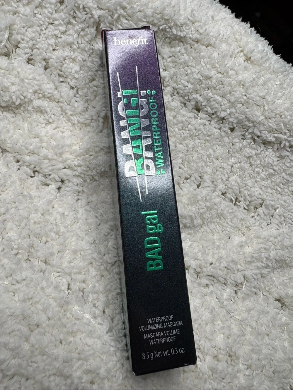 Benefit BADgal BANG! Packaging in Black with Green Accents